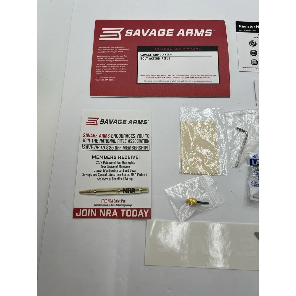 Savage Arms Axis Rifle Manual Bushnell Banner Scope Manual Lock Decal Paperwork